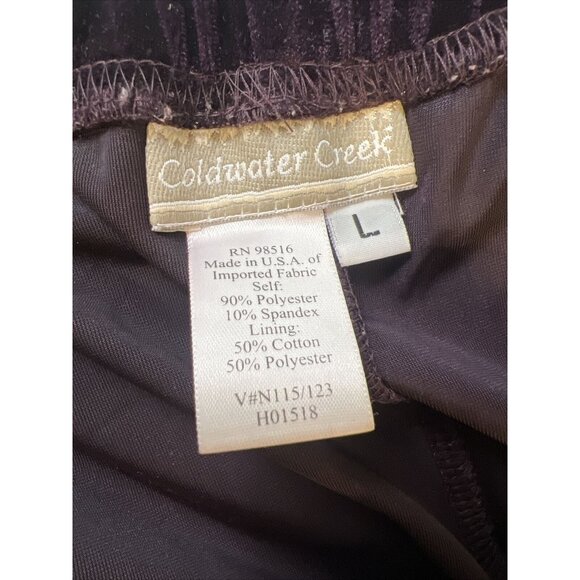 Coldwater Creek Womens Velvet Stretch Pants Purple Large - Picture 3 of 8